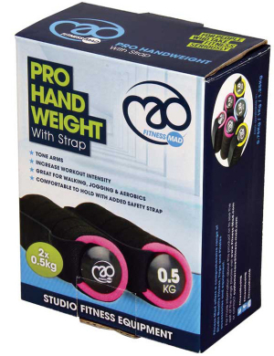 Fitness-Mad Pro Handweights 0.5Kg - Hot Pink